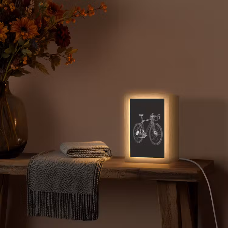 Lijnen - Illustratie - Wit Light Box met kabel (Tafellamp) klein -sfeer4