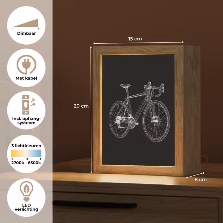 Lijnen - Illustratie - Wit Light Box met kabel (Tafellamp) klein -USP_NL