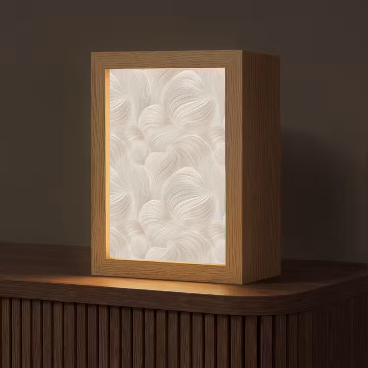 Lijnen - Waaier - Beige Light Box met kabel (Tafellamp) klein 925 -z3d_website