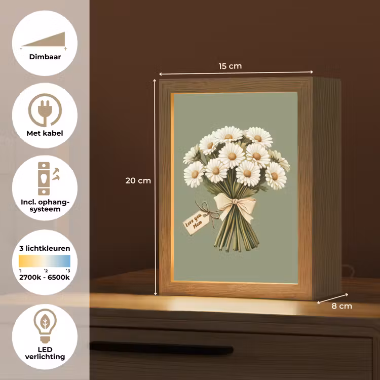 Lint - Boeket - Groen - Quote Light Box met kabel (Tafellamp) klein -USP_NL