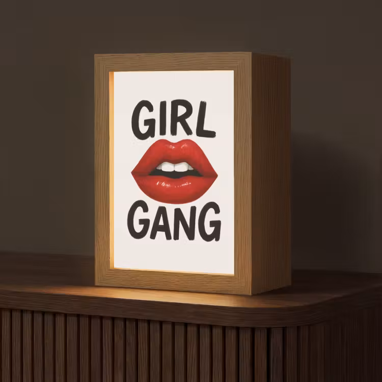 Lip - Girl - Rood - Letters Light Box met kabel (Tafellamp) klein -z3d_website