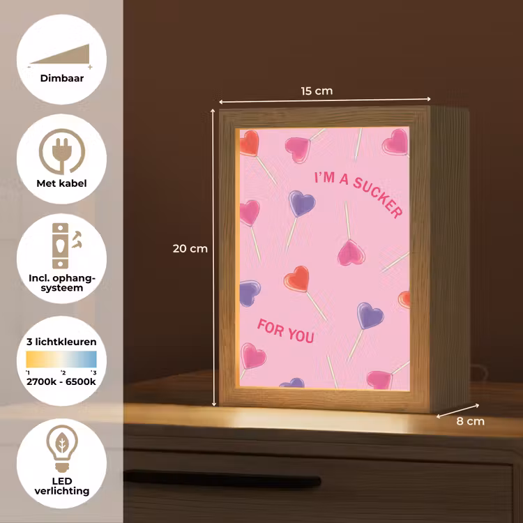 Lolly - Valentijn - Illustratie - Snoep Light Box met kabel (Tafellamp) klein -USP_NL