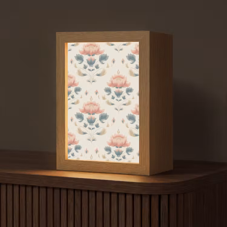 Lotus - Bloemen - Roze Light Box met kabel (Tafellamp) klein 925 -z3d_website