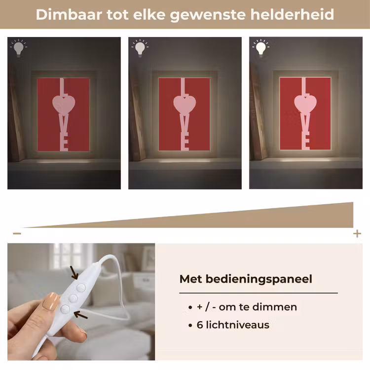 Love - Hart - Rood Light Box met kabel (Tafellamp) klein -USP_dimbaarNL