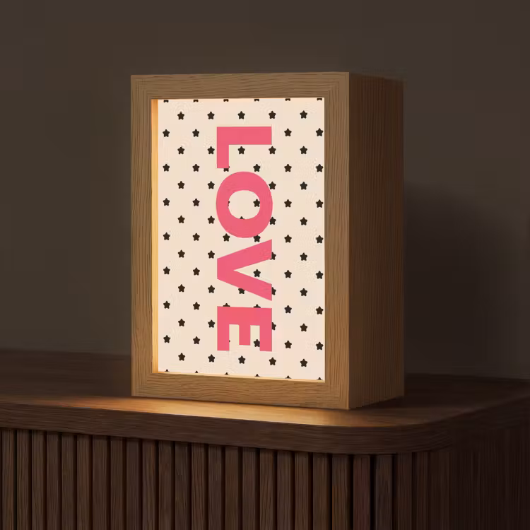 Love - Stippen - Roze Light Box met kabel (Tafellamp) klein -z3d_website