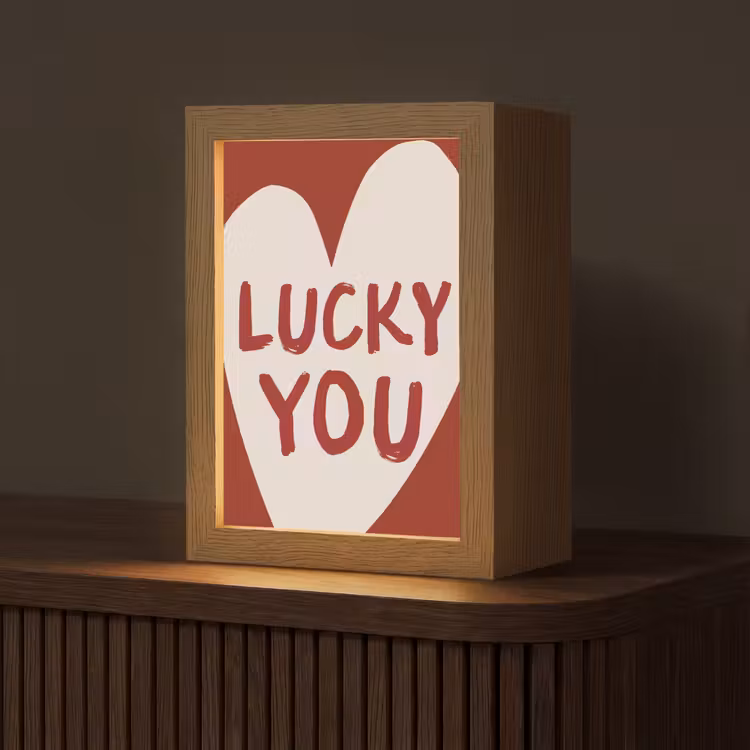 Lucky - Hart - Rood Light Box met kabel (Tafellamp) klein -z3d_website