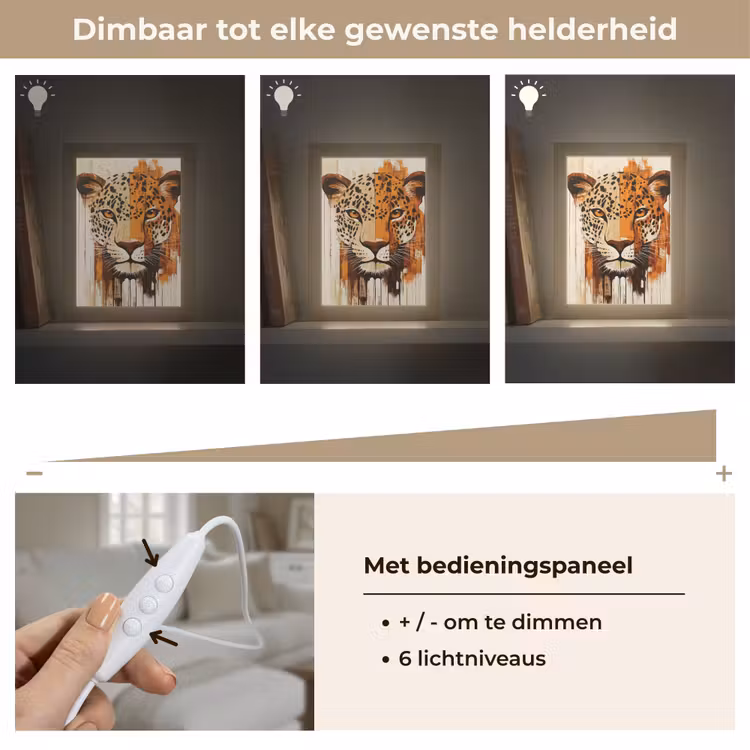 Luipaard - Symmetrisch - Strepen Light Box met kabel (Tafellamp) klein -USP_dimbaarNL