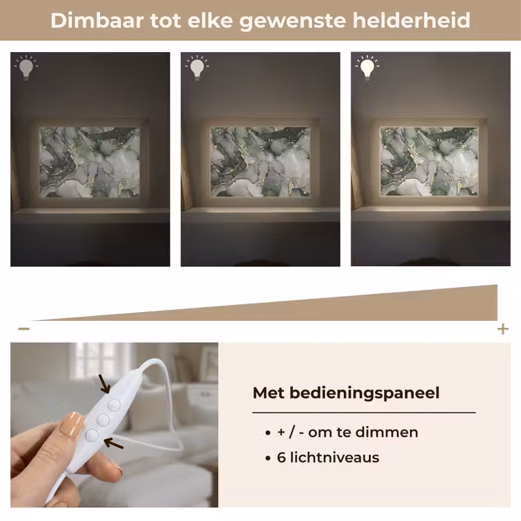 Luxe - Marmer - Groen Light Box met kabel (Tafellamp) klein -USP_dimbaarNL