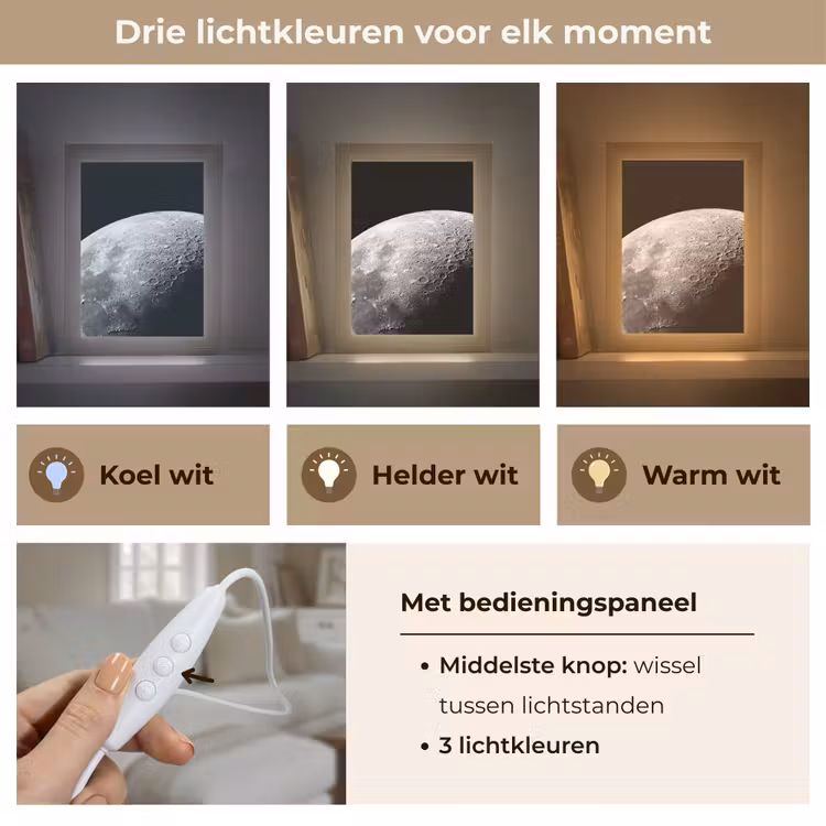 Tafellamp - Maan - Kraters - Ruimte - Maan - Kraters - Ruimte Light Box met kabel (Tafellamp) klein
