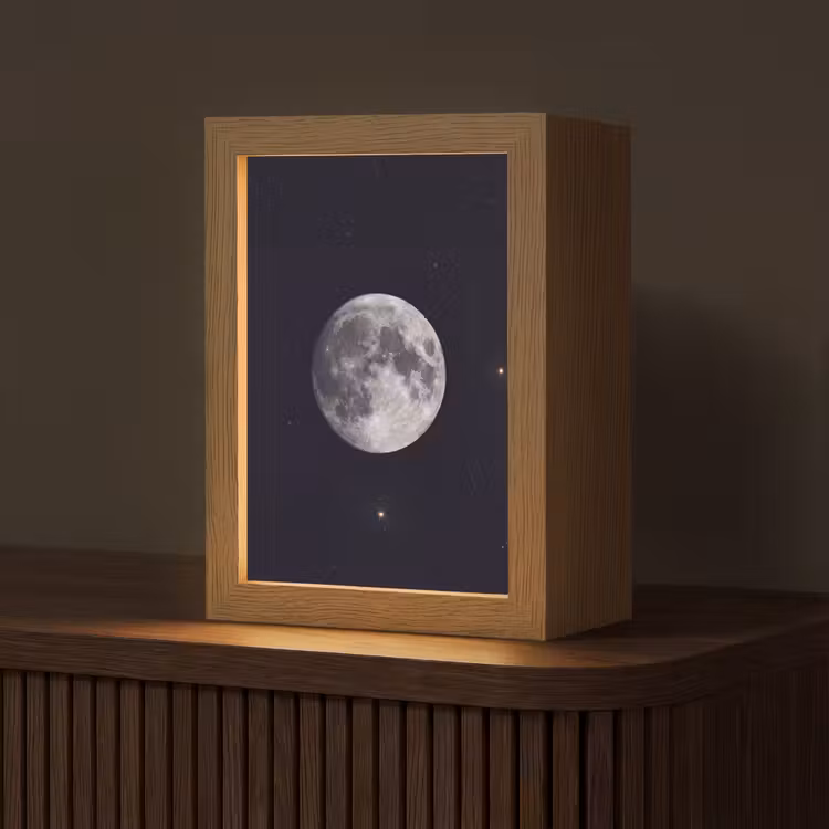 Tafellamp - Maan - Sterren - Ruimte - Maan - Sterren - Ruimte Light Box met kabel (Tafellamp) klein