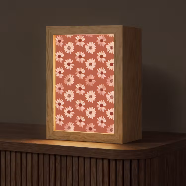 Madelief - Retro - Terracotta Light Box met kabel (Tafellamp) klein 925 -z3d_website