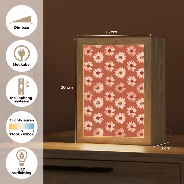 Madelief - Retro - Terracotta Light Box met kabel (Tafellamp) klein 925 -USP_NL