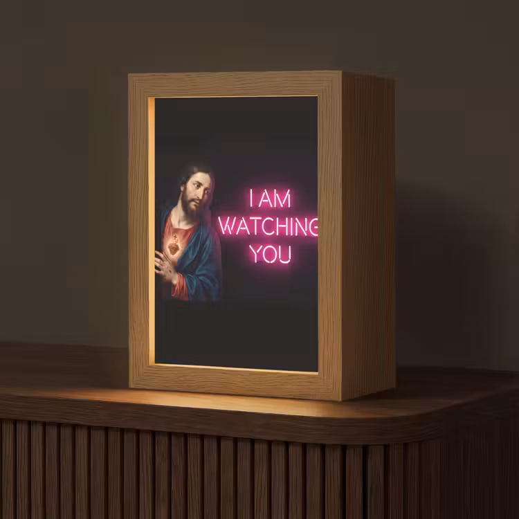 Man - Tekst - Neon Light Box met kabel (Tafellamp) klein -z3d_website