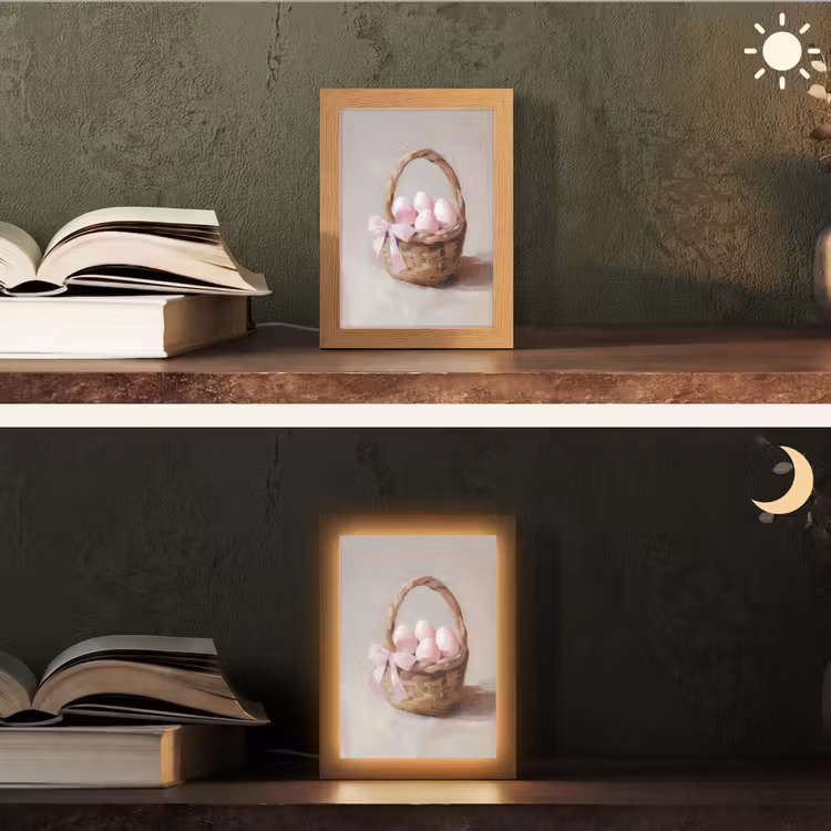 Mand - Eieren - Roze Light Box met kabel (Tafellamp) klein -sfeer3