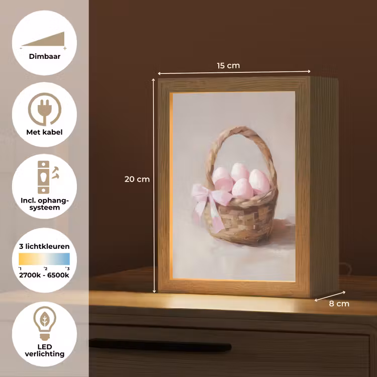 Mand - Eieren - Roze Light Box met kabel (Tafellamp) klein -USP_NL