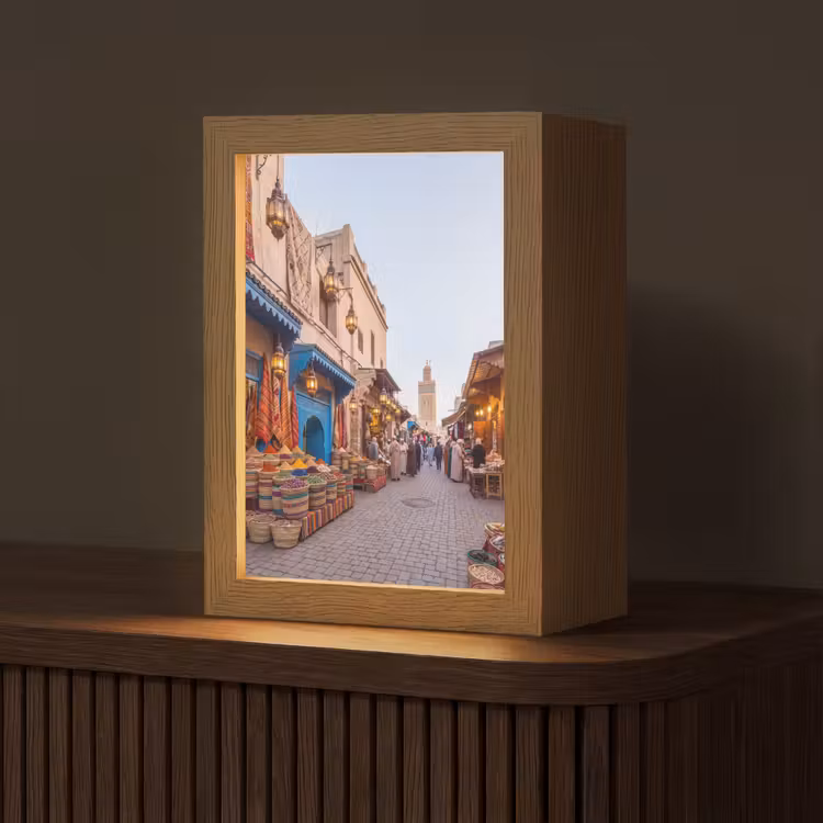 Tafellamp - Markt - Oosters - Kleurrijk - Markt - Oosters - Kleurrijk Light Box met kabel (Tafellamp) klein