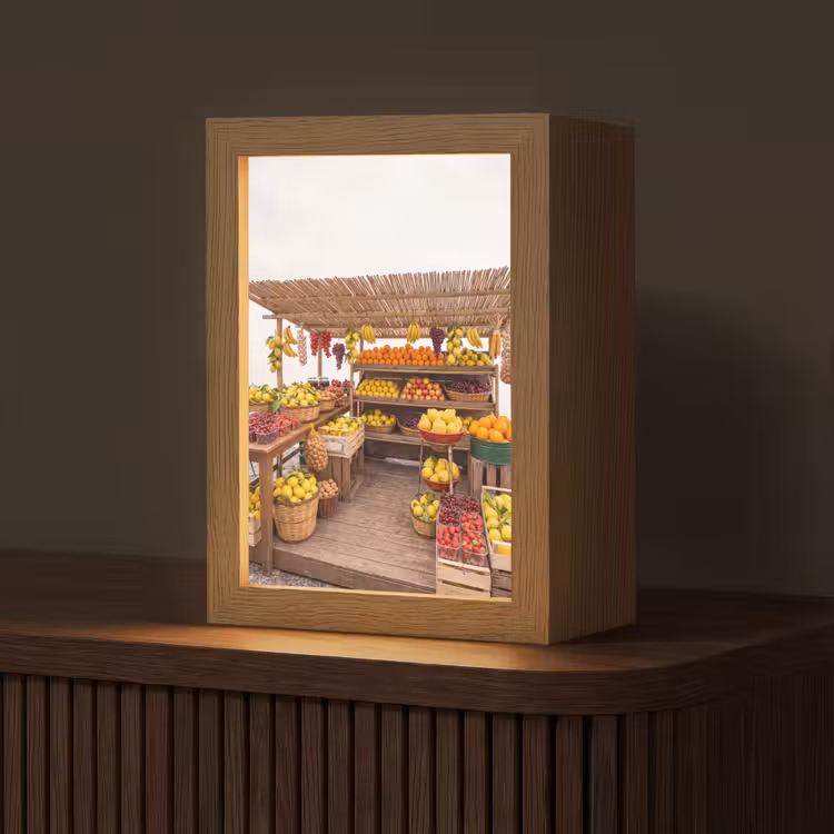 Tafellamp - Marktkraam - Fruit - Vers - Marktkraam - Fruit - Vers Light Box met kabel (Tafellamp) klein
