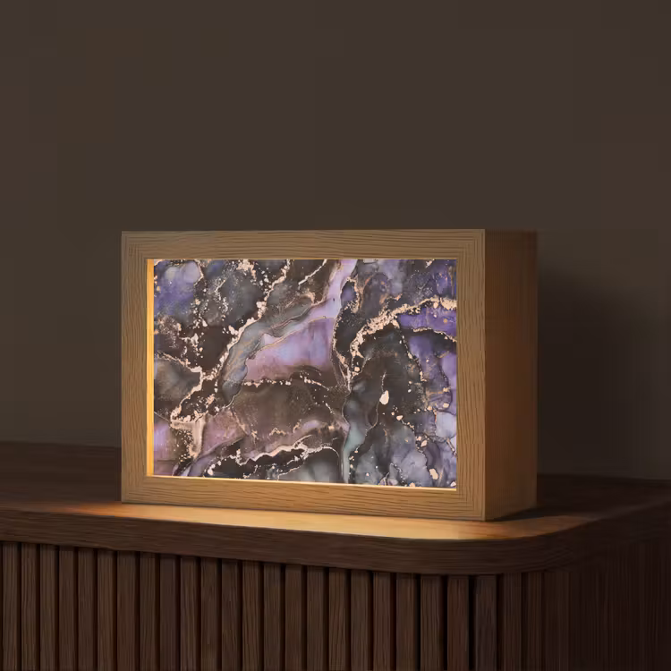 Marmer - Goud - Roze Light Box met kabel (Tafellamp) klein -z3d_website