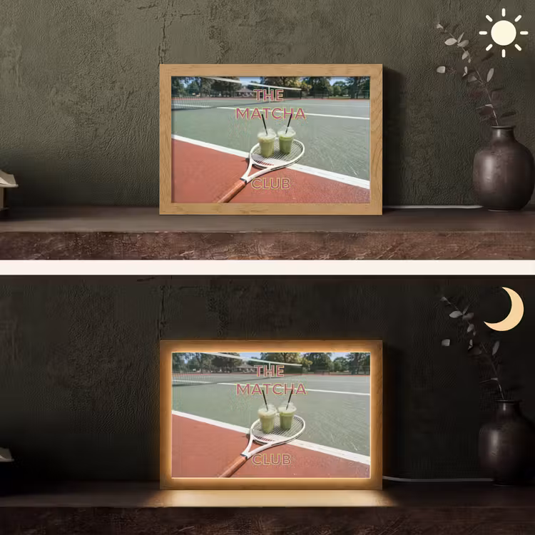 Matcha Club - Tennis - Matcha Light Box met kabel (Tafellamp) klein -sfeer3