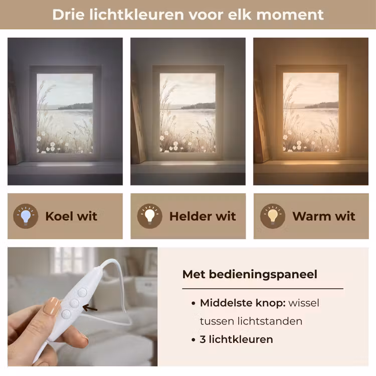 Meer - Water - Natuur - Beige Light Box met kabel (Tafellamp) klein -USP_lichtkleurNL