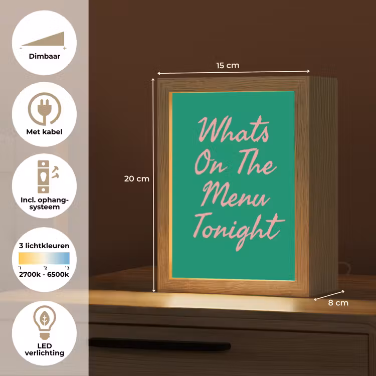 Menu - Quote - Roze Light Box met kabel (Tafellamp) klein -USP_NL