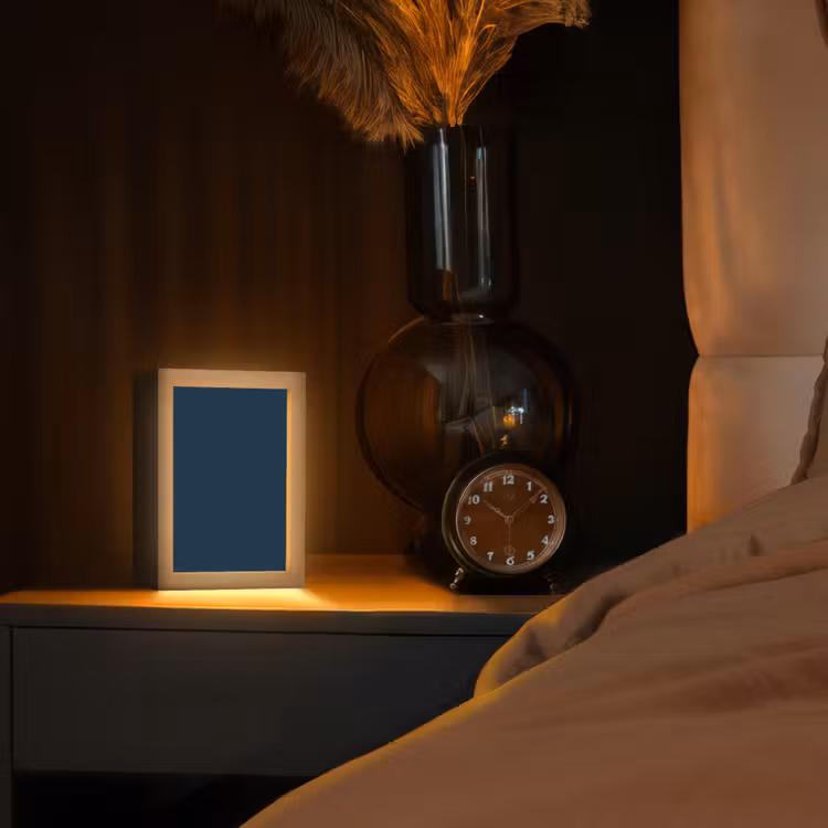 Midnight - Blue - Blauw Light Box met kabel (Tafellamp) klein 925 -sfeer1