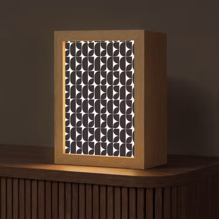 Modern - Geometrisch - Zwart Light Box met kabel (Tafellamp) klein 925 -z3d_website