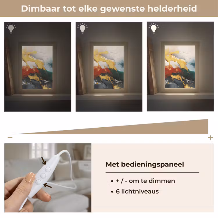 Modern - Kerst - Abstract - Goud Light Box met kabel (Tafellamp) klein -USP_dimbaarNL