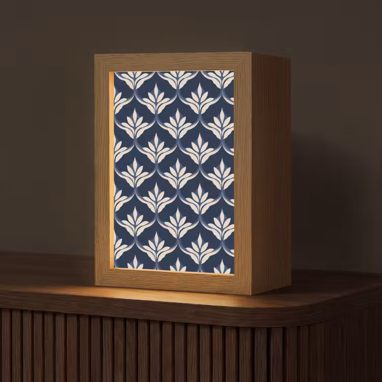 Modern - Ontwerp - Blauw Light Box met kabel (Tafellamp) klein 925 -z3d_website