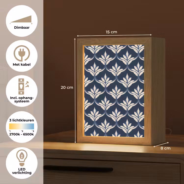 Modern - Ontwerp - Blauw Light Box met kabel (Tafellamp) klein 925 -USP_NL