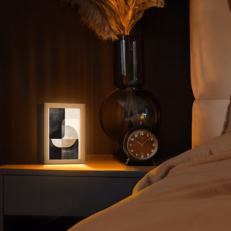 Modern - Vierkant - Vormen Light Box met kabel (Tafellamp) klein -sfeer1