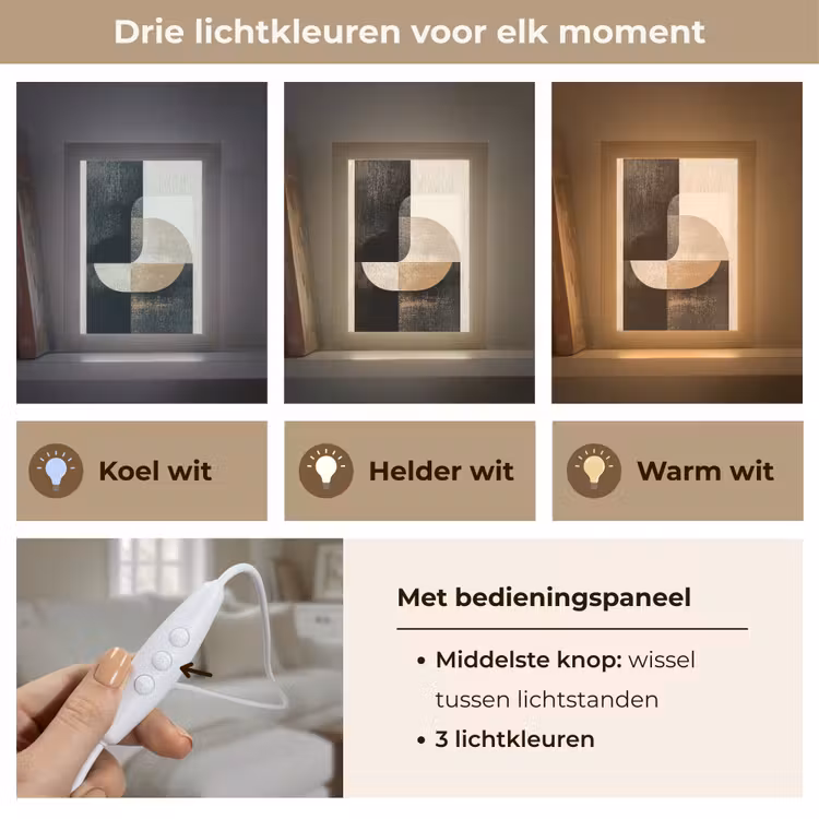 Modern - Vierkant - Vormen Light Box met kabel (Tafellamp) klein -USP_lichtkleurNL