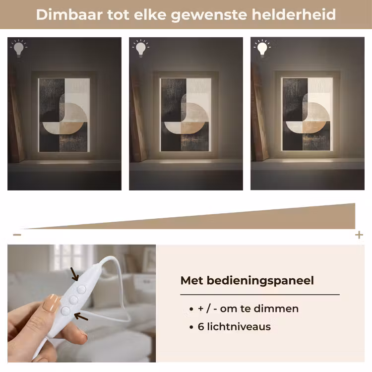 Modern - Vierkant - Vormen Light Box met kabel (Tafellamp) klein -USP_dimbaarNL