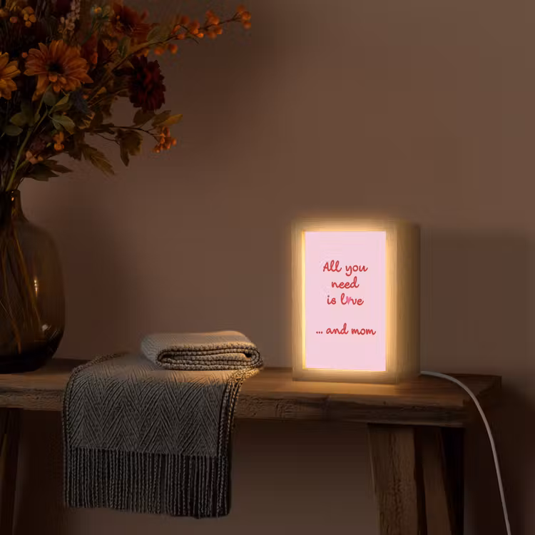 Moeder - Love - Tekst - Rood Light Box met kabel (Tafellamp) klein -sfeer4