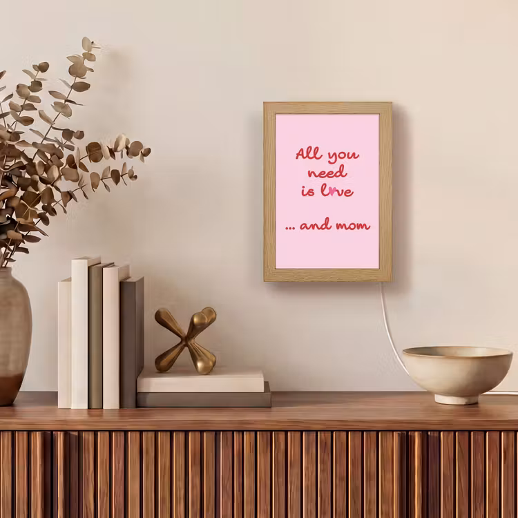 Moeder - Love - Tekst - Rood Light Box met kabel (Tafellamp) klein -sfeer2