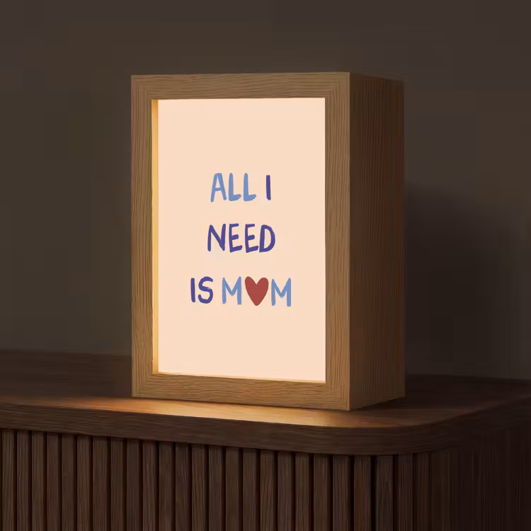 Moeder - Tekst - Hartje - Rood Light Box met kabel (Tafellamp) klein -z3d_website