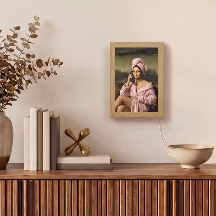 Mona - Klassiek - Roze Light Box met kabel (Tafellamp) klein -sfeer2