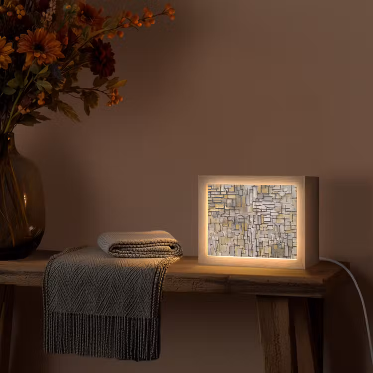Mondriaan - Kunst - Oude meesters - Tableau I Light Box met kabel (Tafellamp) klein -sfeer4
