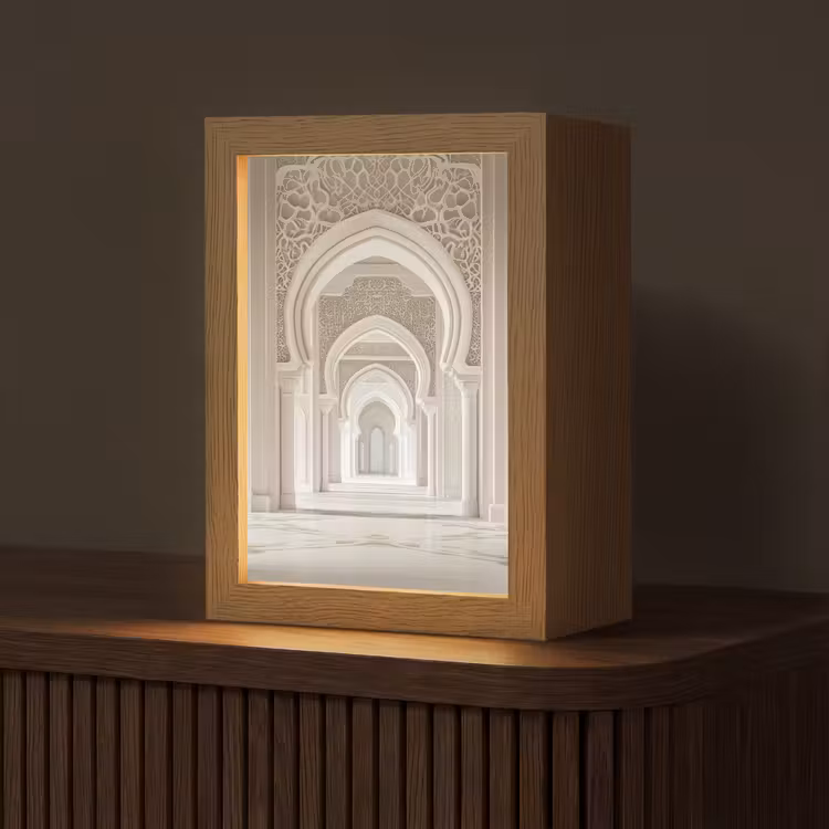 Moskee - Architectuur - Ramadan - Islamitische Light Box met kabel (Tafellamp) klein -z3d_website