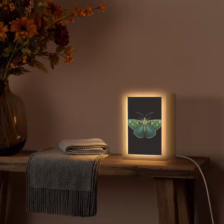Mot - Levendig - Groen Light Box met kabel (Tafellamp) klein -sfeer4