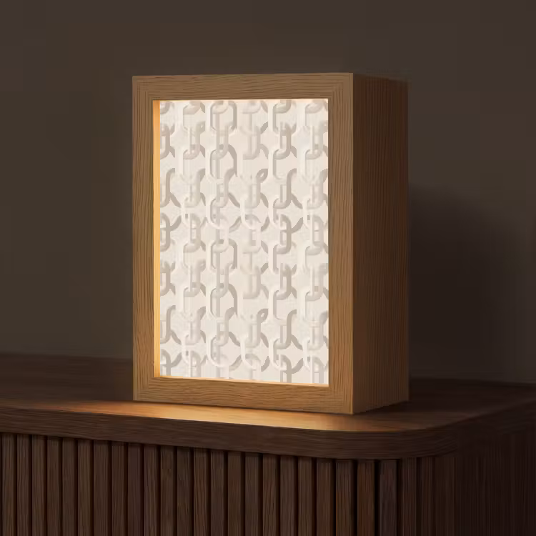 Motief - Abstract - Beige Light Box met kabel (Tafellamp) klein 925 -z3d_website