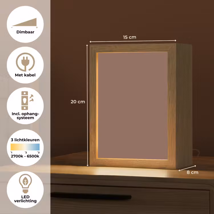 Muted - Chestnut - Bruin Light Box met kabel (Tafellamp) klein 925 -USP_NL