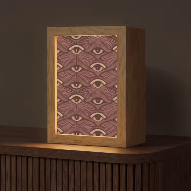 Mystiek - Ogen - Bruin Light Box met kabel (Tafellamp) klein 925 -z3d_website