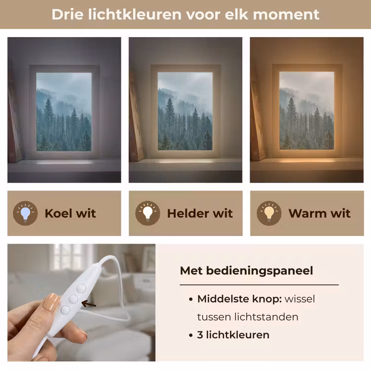 Naaldwoud - Bergen - Mist Light Box met kabel (Tafellamp) klein -USP_lichtkleurNL