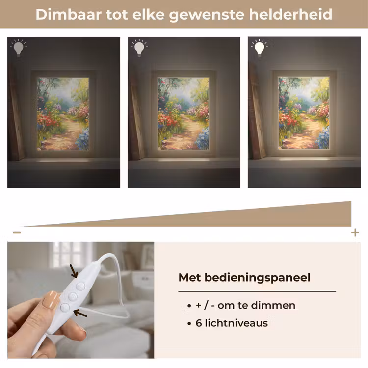 Natuur - Landschap - Bloemen - Kleurrijk Light Box met kabel (Tafellamp) klein -USP_dimbaarNL