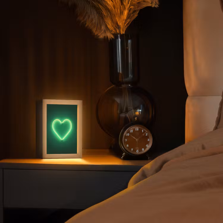 Neon - Groen - Licht Light Box met kabel (Tafellamp) klein -sfeer1
