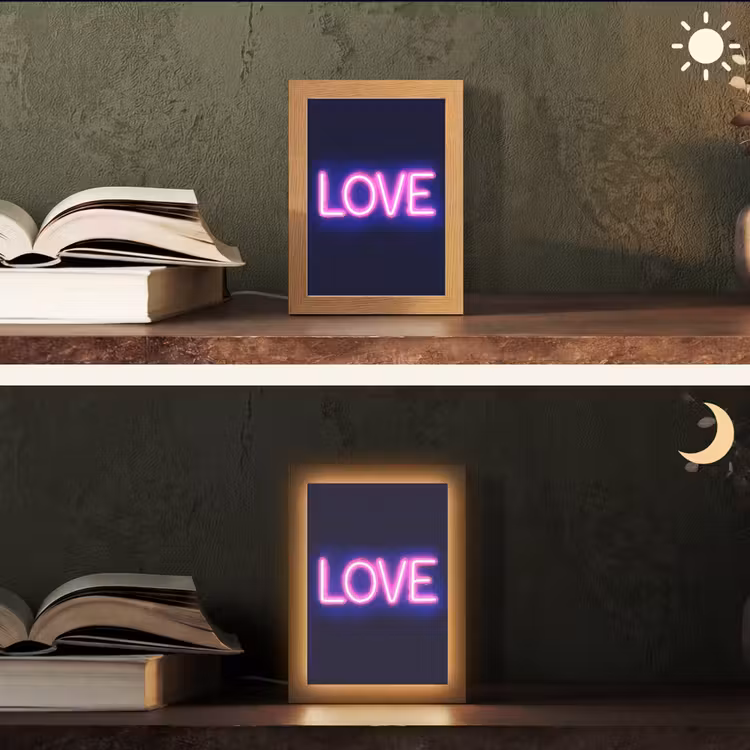Neon - Love - Valentijn Light Box met kabel (Tafellamp) klein -sfeer3