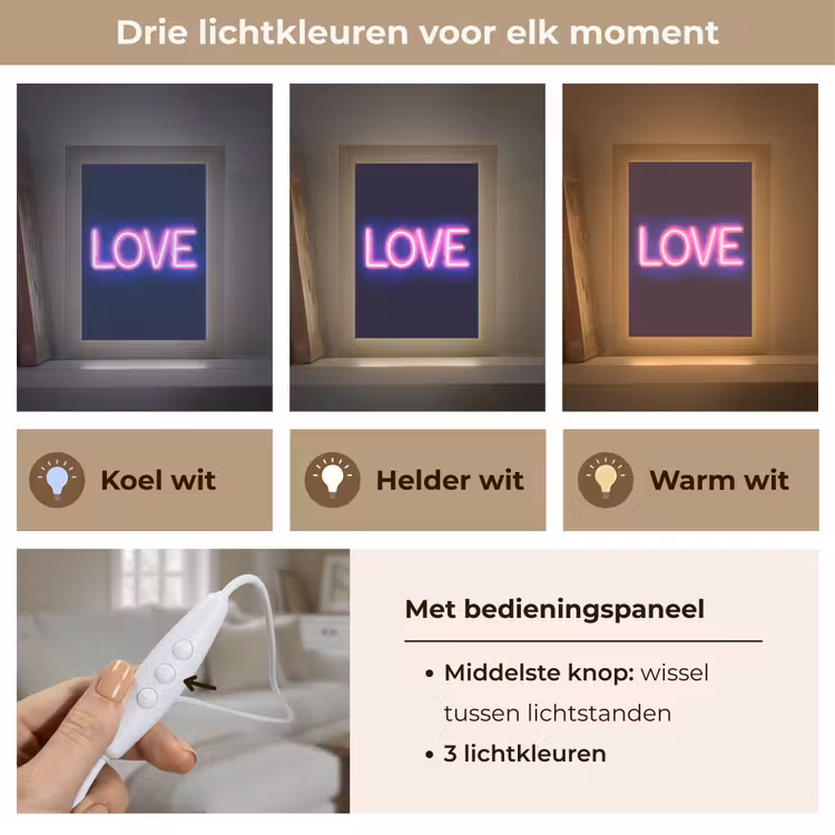 Neon - Love - Valentijn Light Box met kabel (Tafellamp) klein -USP_lichtkleurNL
