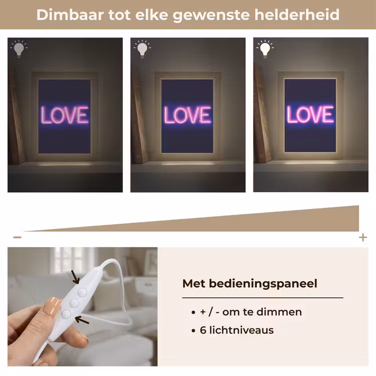 Neon - Love - Valentijn Light Box met kabel (Tafellamp) klein -USP_dimbaarNL