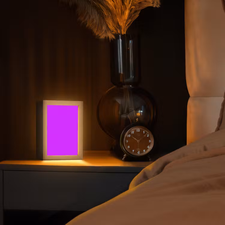 Neon - Orchid - Paars Light Box met kabel (Tafellamp) klein 925 -sfeer1